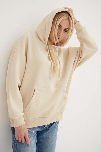 Fashion Friends Καγκουρό με κουκούλα και τσέπη Sweat Beige