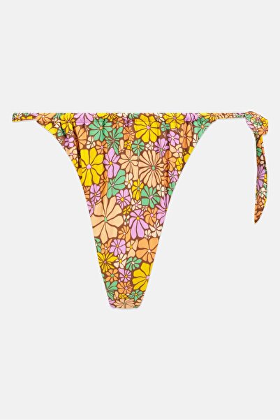 Roxy Women Printed Bikini Bottom, Brown Combo