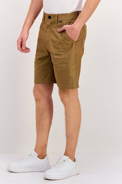 Hurley Men Textured Basic Shorts, Tan