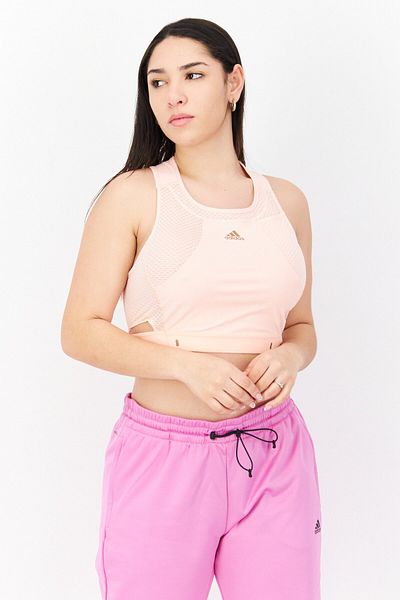 adidas بلوزة رياضية بدون أكمام للنساء، لون خوخي