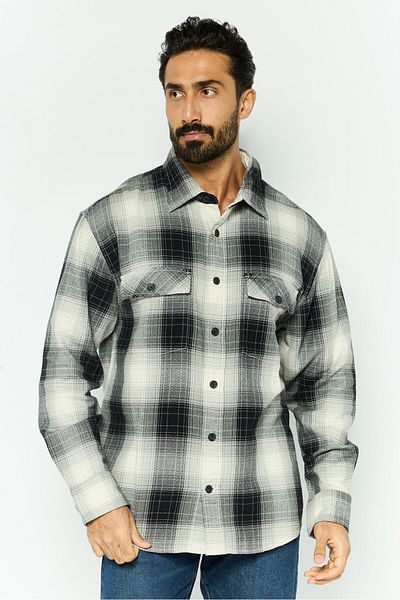Gant Men Relaxed Fit Plaid Long Sleeve Casual Shirt, Black
