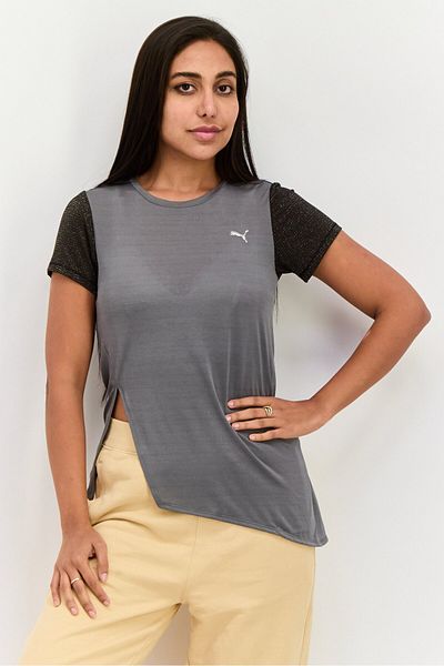 Puma Women Sportswear Fit Short Sleeves Training Top, Grey