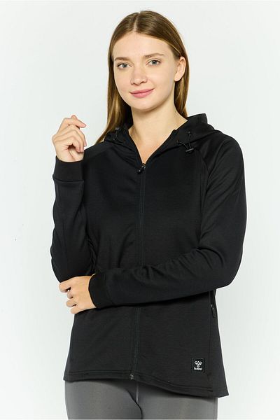 hummel Women Sportswear Fit Full Zip Training Hoodies, Black