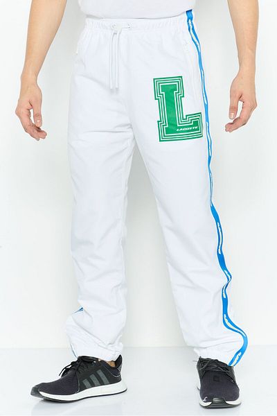 Lacoste Men Relaxed Fit Brand Logo Training Pants, White Combo