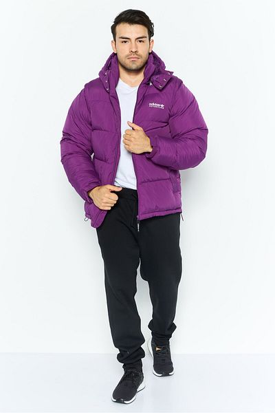 adidas Men Sportswear Fit Outdoor Hooded  Puffer Jacket, Purple