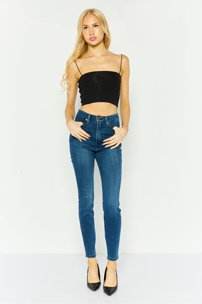 WRANGLER Women Skinny Fit Straight Leg Solid Stretchable Jeans, Blue