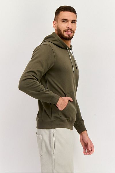 Hurley Men Sportwear Fit Brand Logo Outdoor Hoodies, Olive