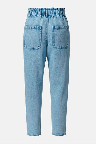 Tchibo Women Slouchy Fit High Waist No Stretch Jeans, Light Wash Blue