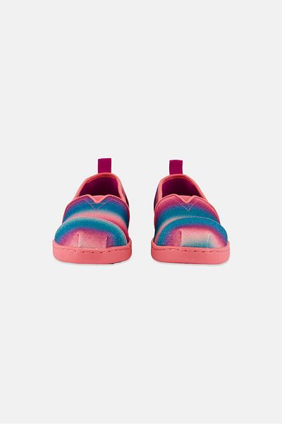 Toms Kids Girl Gradient Glitter Slip Om Casual Shoes, Pink