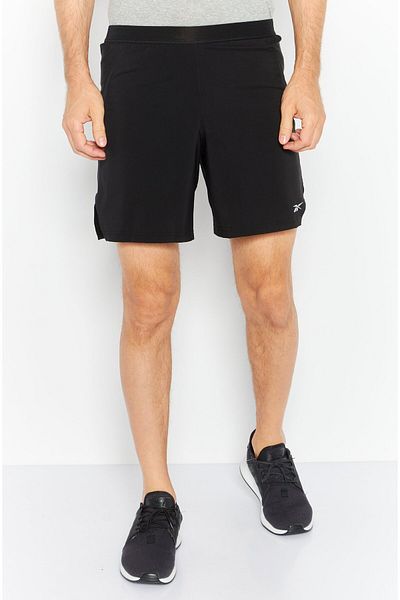 Reebok شورت تدريب رياضي للرجال، أسود