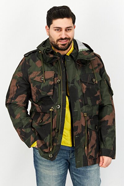 Raw Denim Society Men Camouflage Hooded Jacket, Multicolor