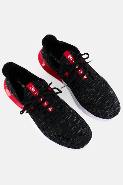 Crosshatch Men Smitlay Lace Up Running Shoes, Black