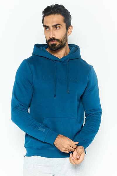 Hurley Men Sportswear Fit Long Sleeve Outdoor Hoodies, Teal Blue