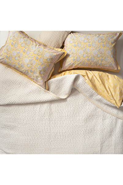 Zsa Zsa Zsu Uttar El Baskısı Çift Kişilik Pamuk %100 Pamuk Yatak Örtüsü 240x2...