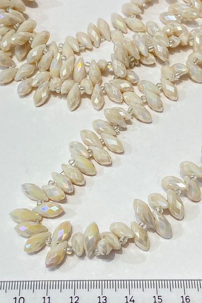 Hayalperest boncuk Matte Cream Drop Crystal Bead