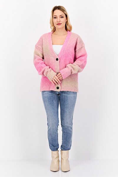 Hugo Boss Women V Neck Ombre Pattern Sweaters, Pink