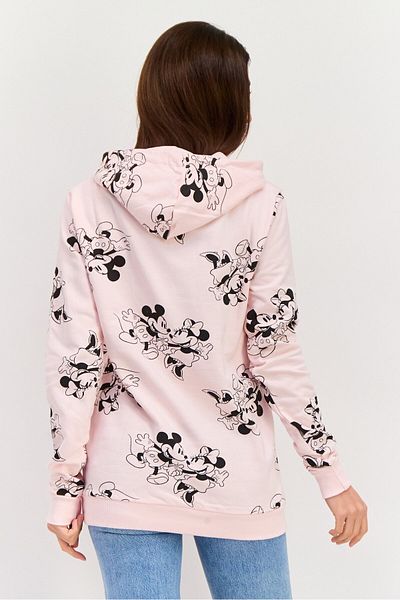 Disney Women Hooded Micky Mouse Sweatshirt, Pink