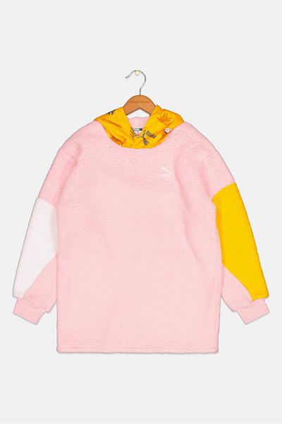 Puma Kids Girl Hooded Sweatshirt, Pink Combo