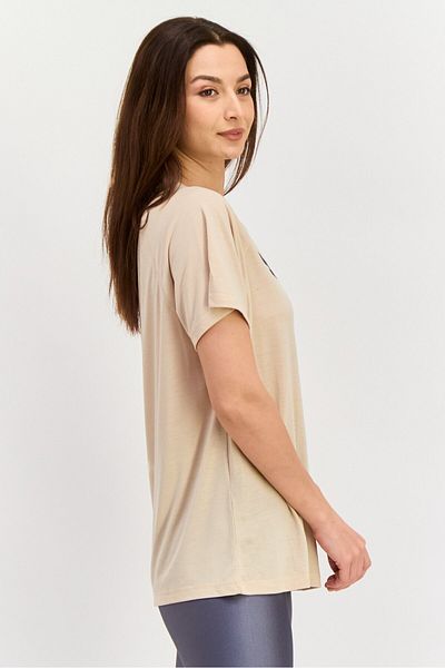 Puma Women Relaxed Fit Short Sleeves Training T-shirt, Beige