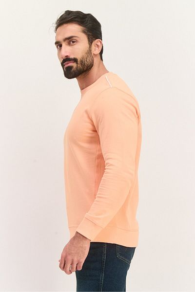 Sorbino Men Crew Neck Solid Long Sleeves Sweatshirt, Orange