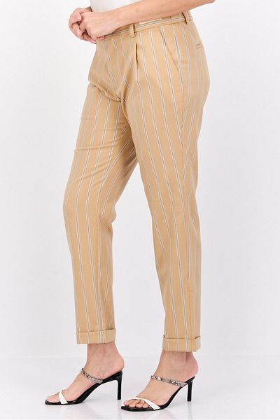 Scotch & Soda Women Slim Fit Stripe Chino Pants, Khaki
