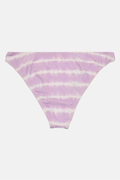 New Look Women Tie Dye High Leg Bikini Bottom, Lilac