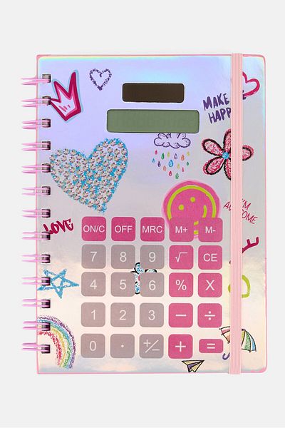 Votum Spiral Notebook With Calculator, Pink