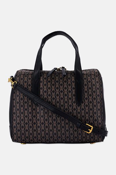 Fossil Women Monogram Satchel Bag 21 H x 25,5 L x 14 W cm, Black Combo