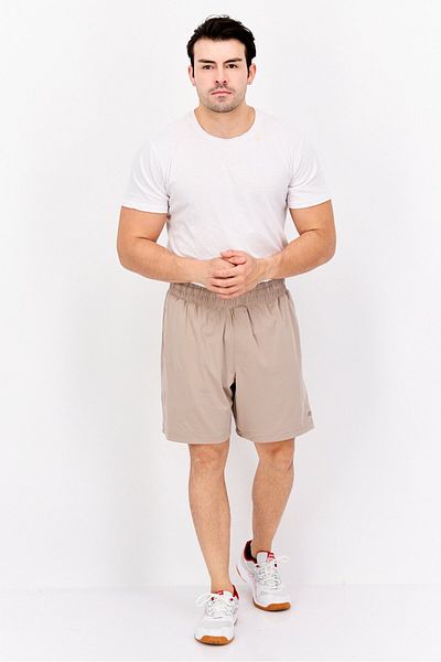 Legend Men Sportswear Fit Drawstring Training 7 Inseam Shorts, Light Tan