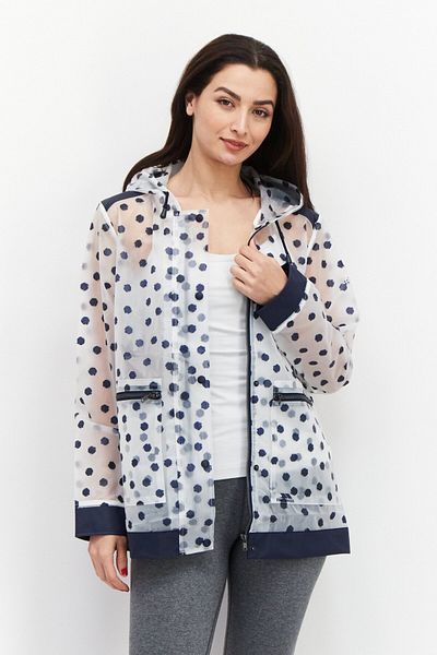 Trespass Women Polka Dot Print Rain Coat, Transparent