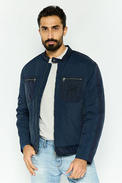 Pepe Jeans Men Plain Bomber Jacket, Blue