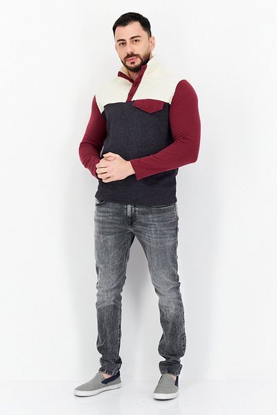 Weatherproof Men Turtle Neck Long Sleeves Vintage Sweatshirt, Grey