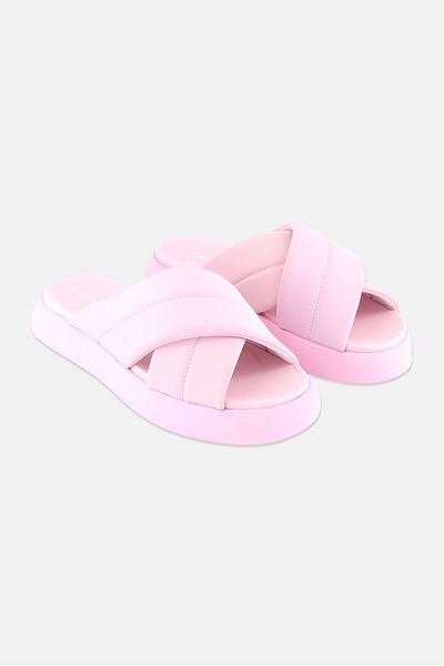 Toms Women Mallow Crossover Slip On Slides, Pink