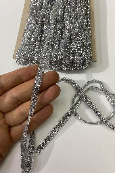 Hayalperest boncuk Stoned Iron-On Strip Sconce Silver Color