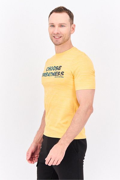 SKECHERS Men Sportswear Fit Short Sleeves Training T-Shirt, Orange