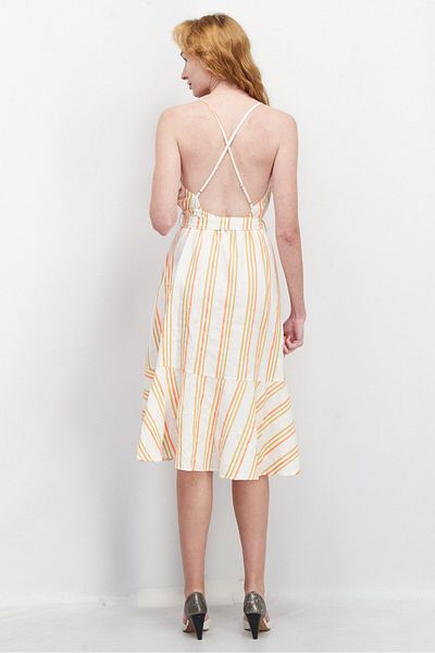 Kendall + Kylie Women Stripe Mini Dress, Orange Combo