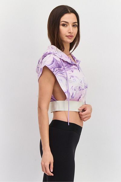 Tribe of 6 Women Sportswear Fit Textured Training Hoodies, Purple