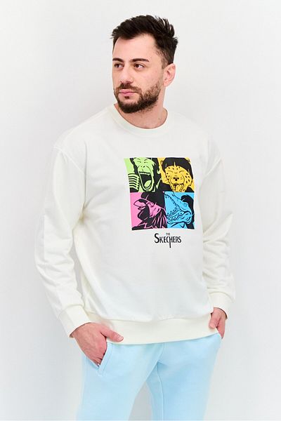 SKECHERS Men Sportswear Fit Training Sweatshirt, White Combo