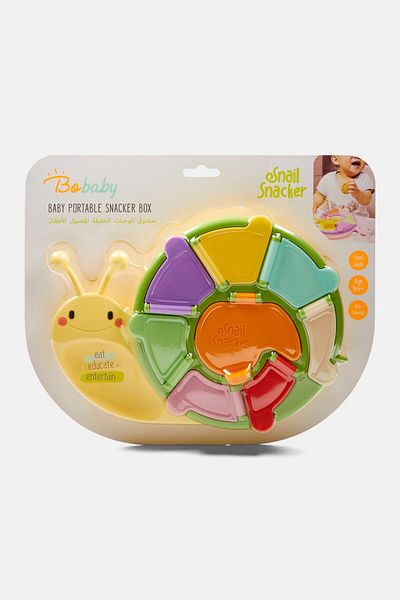 BoBaby Baby Portable Snail Snacker Box, Yellow Combo