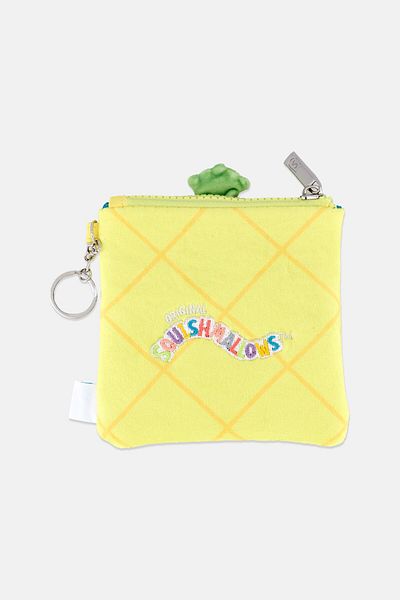 Squishmallows Pine Apple Maui Plush Coin Purse 12,5 H x 12 L x 1 W cm, Yellow