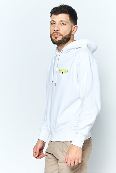 Esprit Men Hooded Brand Logo Long Sleeves Sweatshirt, White