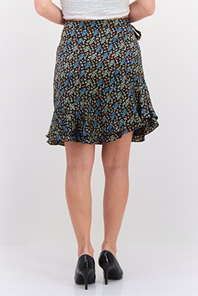 Scotch & Soda Women Allover Print A-Line Skirt, Black Combo