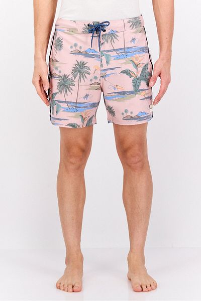 Hurley Men Brand Logo Board Shorts, Pink Combo