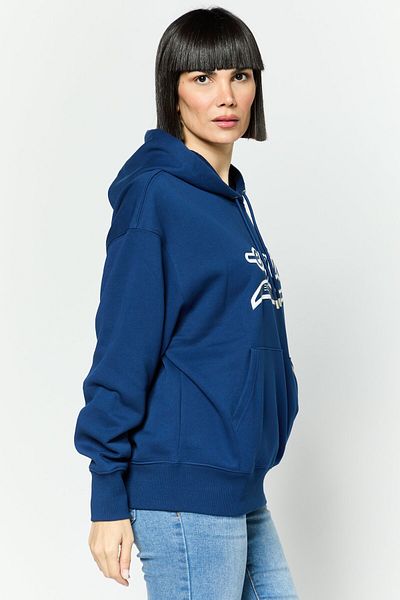Esprit Women Hooded Brand Logo Long Sleeves Sweatshirt, Navy Blue