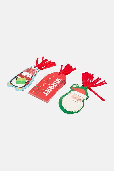Votum Set Of 30 Pieces Jumbo Chirstmas Gift Tags, Red Combo