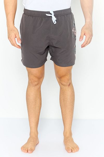 Ellesse Men Brand Logo Board Short Swimwear, Dark Grey