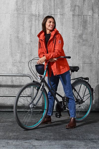 Tchibo Women Hooded With Drawstring Weather Jacket, Orange