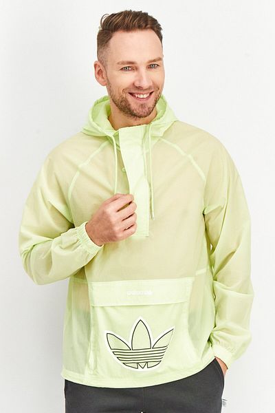 adidas Men Sportswear Fit Long Sleeves Anarak Full Zip Jacket, Lime Green