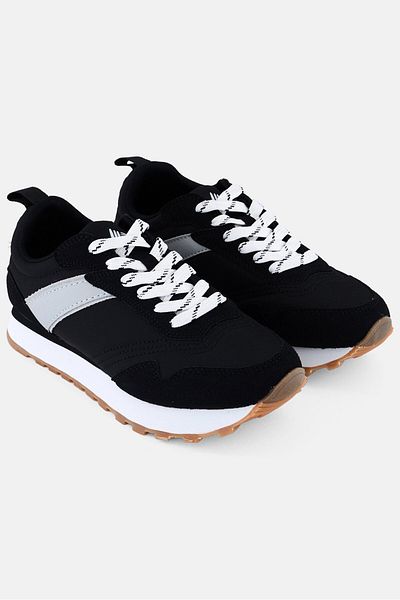 RBX Women Lace Up Running Sports Shoes, Black