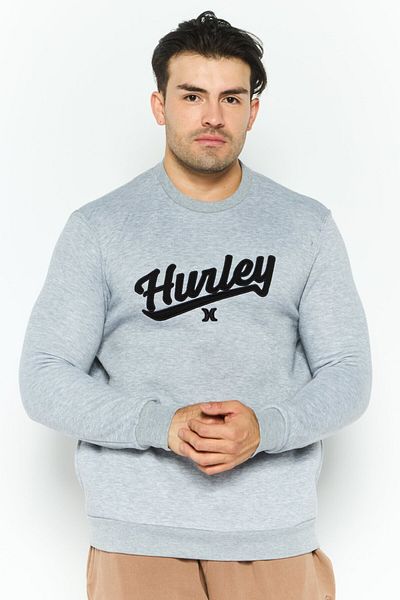 Hurley Men Sportswear Fit Long Sleeve Outdoor Sweatshirt, Grey